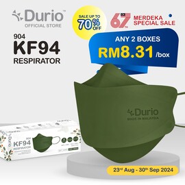 Durio 904 KF94 Respirator (Army Green) - (10pcs)